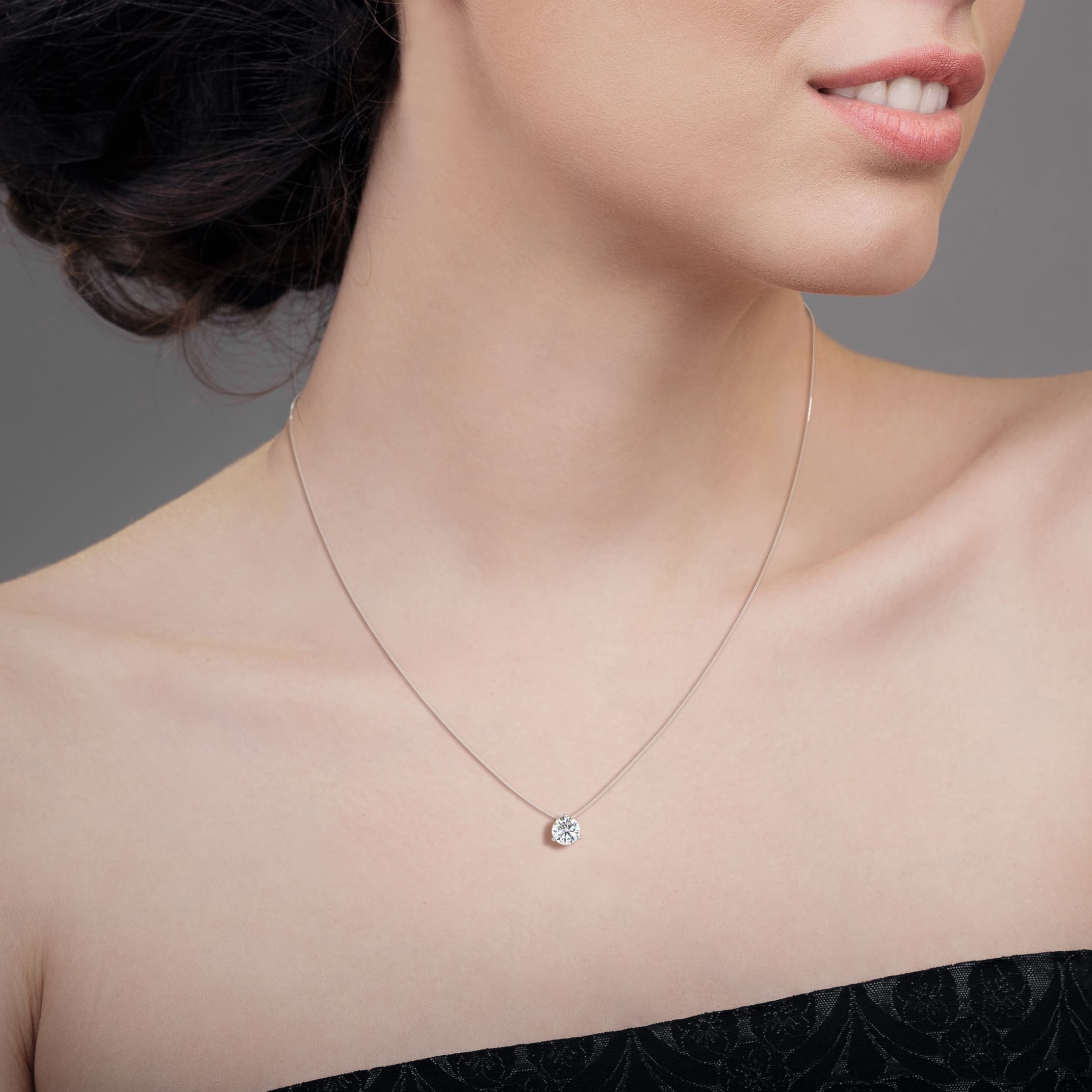 Diamond Pendant & Necklace Classics Fishing wire