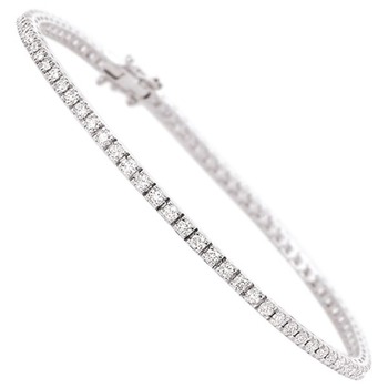 Bracelet diamant  Bracelet diamants en Or blanc  Atelier du Diamant