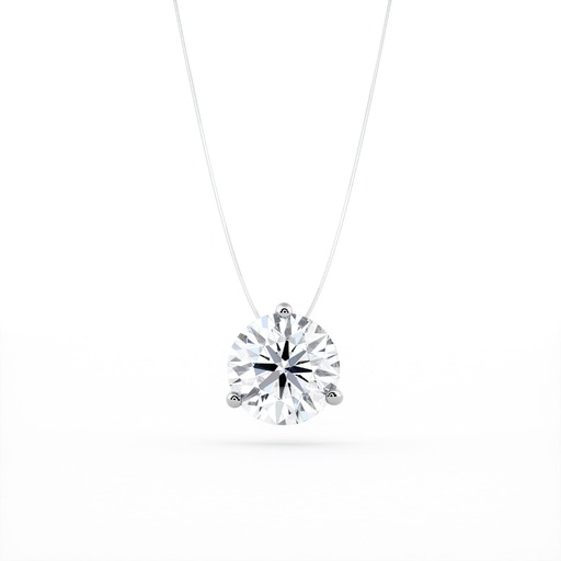 Collier Fil de Pêche, diamant clos or blanc - Diamond Lady - Ocarat