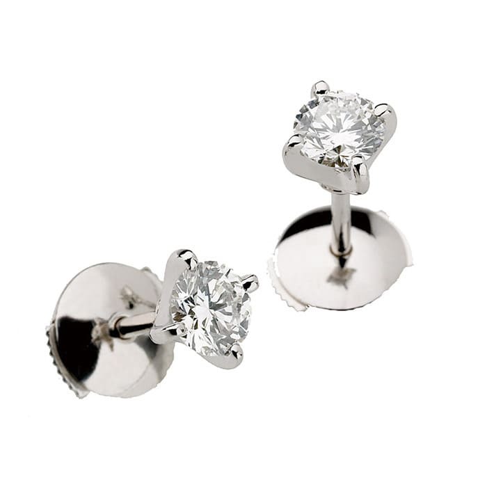 Boucles d'Oreilles Or Blanc et Diamants | Bijoux Femme | 1008332 | Guilde  des Orfèvres